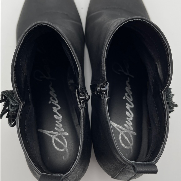 American Rag Black Ankle Boots with Fringe Size 9.5 - Picture 6 of 8